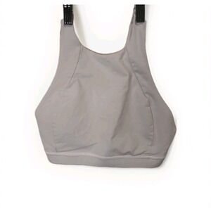 Lululemon Sports Bra Women's Size 2 Light Gray Strappy Crossback‎ Yoga Gym Lined